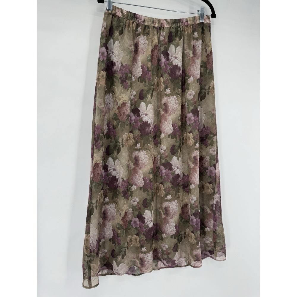 VTG Cottage Floral Ethereal Romantic skirt forest fairy sheer flowy shabby chic‎